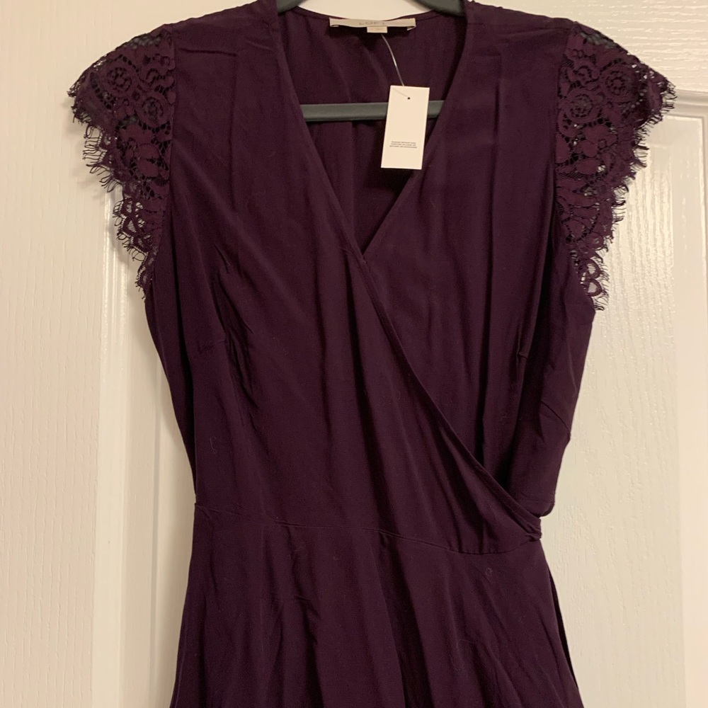 Loft purple blouse with lace